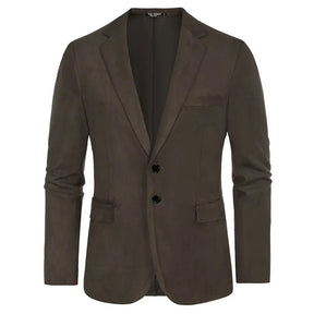 Blazer masculino em camurça Raffenzi RZ103 com design clássico, toque aveludado e bolsos funcionais, ideal para looks elegantes e sofisticados.