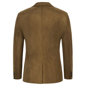 Blazer masculino em camurça Raffenzi RZ103 com design clássico, toque aveludado e bolsos funcionais, ideal para looks elegantes e sofisticados.