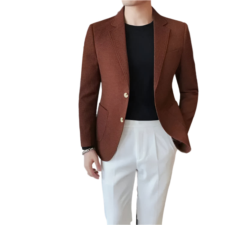 Blazer Masculino Raffenzi RZ109 com design elegante e versátil, ideal para destacar o visual em eventos formais, ocasiões especiais ou compromissos casuais.
