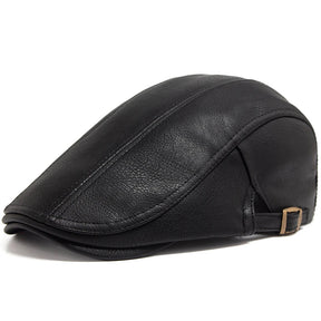 Boina masculina inglesa de couro Raffenzi RZ099 oferece estilo sofisticado, conforto e versatilidade para compor visuais modernos e elegantes.