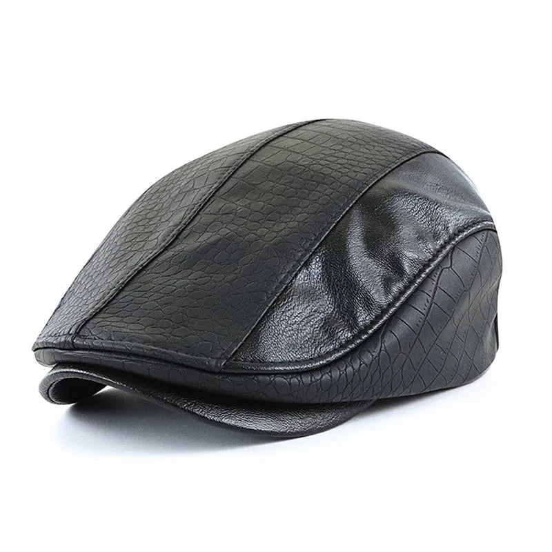 Boina masculina italiana de couro Raffenzi RZ097, acessório sofisticado que oferece conforto, proteção e estilo marcante para homens autênticos.