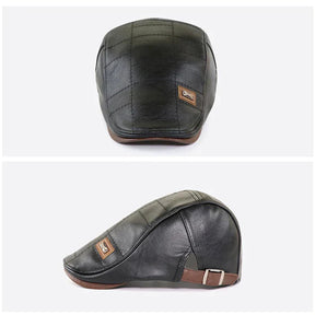 Boina masculina italiana de couro Raffenzi RZ098, elegante e confortável, perfeita para valorizar o estilo e a personalidade do homem moderno.