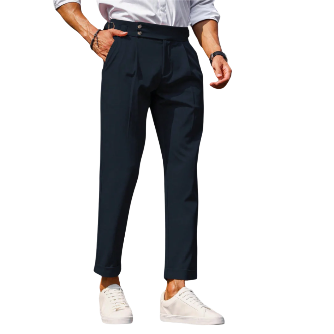 Calça social de alfaiataria masculina Raffenzi RZ113 com caimento perfeito para um visual sofisticado e confortável