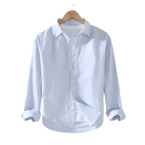 Camisa de Linho Raffenzi RZ142, design atemporal, perfeita para eventos sociais com sofisticação, frescor e resistência em linho.