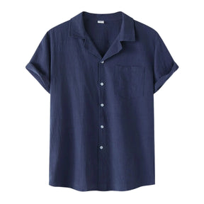 Camisa de Linho Raffenzi RZ141, design atemporal, perfeita para eventos sociais com elegância, frescor e conforto em linho.