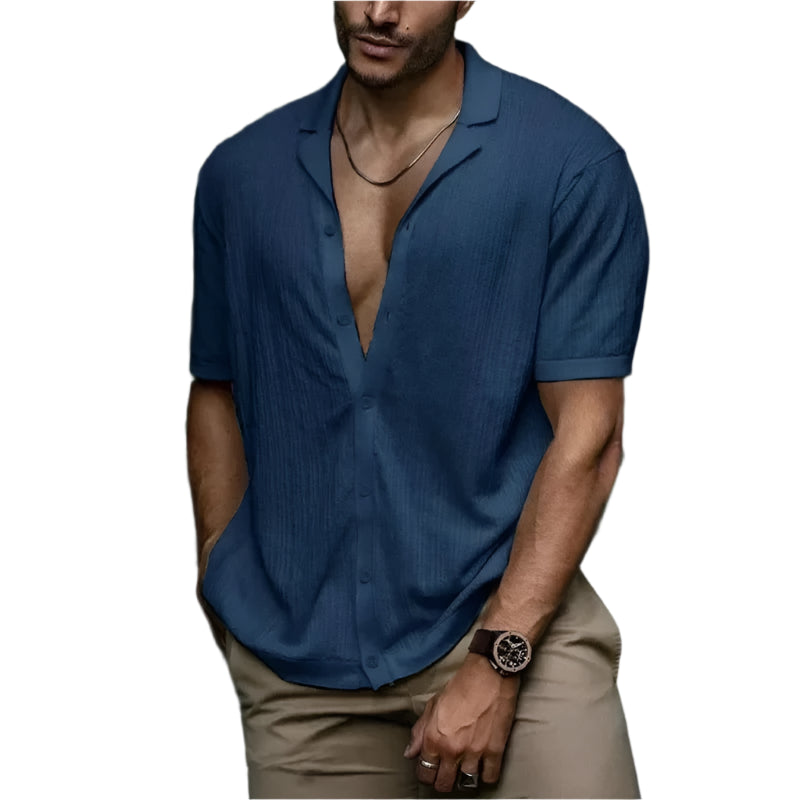 Camisa Raffenzi RZ147, design contemporâneo, ideal para ocasiões casuais ou formais com sofisticação e conforto elegante.