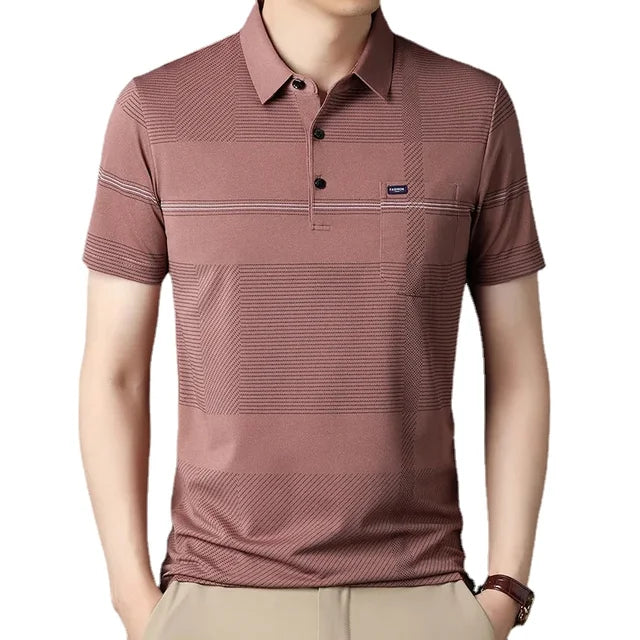 Camisa Polo Raffenzi RZ149, design elegante, perfeita para eventos casuais ou formais com conforto e sofisticação moderna.