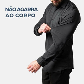 Camisa Social Raffenzi RZ143, design slim fit, perfeita para eventos formais ou profissionais com elegância e conforto em algodão.