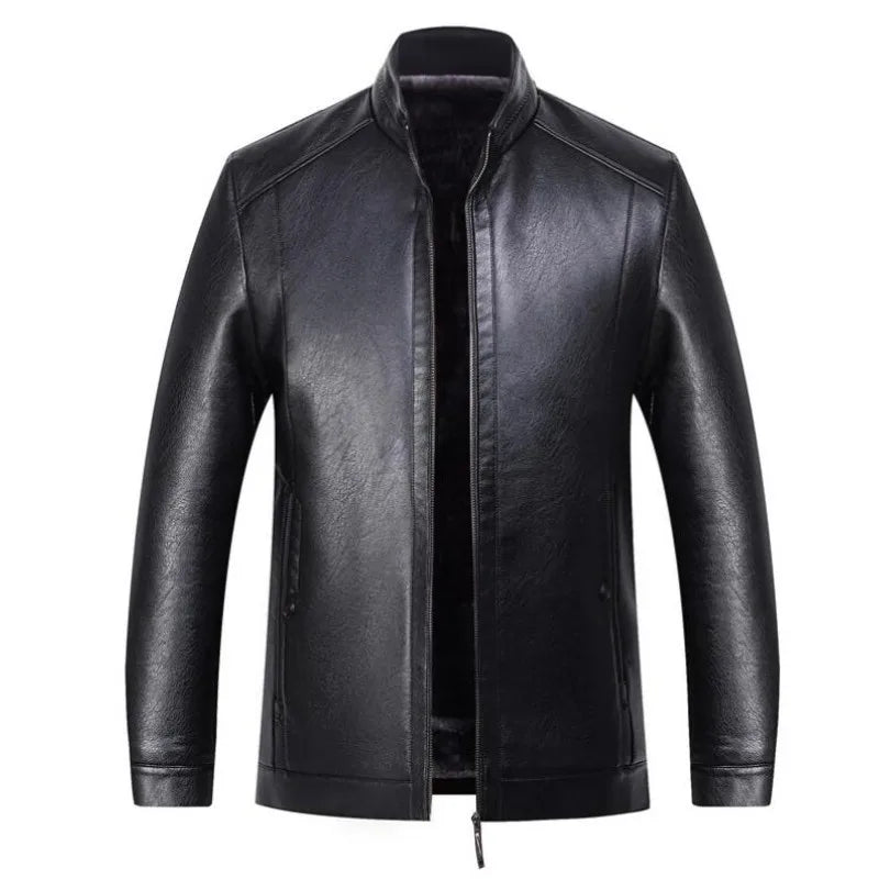 Jaqueta de couro masculina Raffenzi RZ036 com design moderno, resistente e sofisticado, perfeita para compor diferentes estilos com elegância.