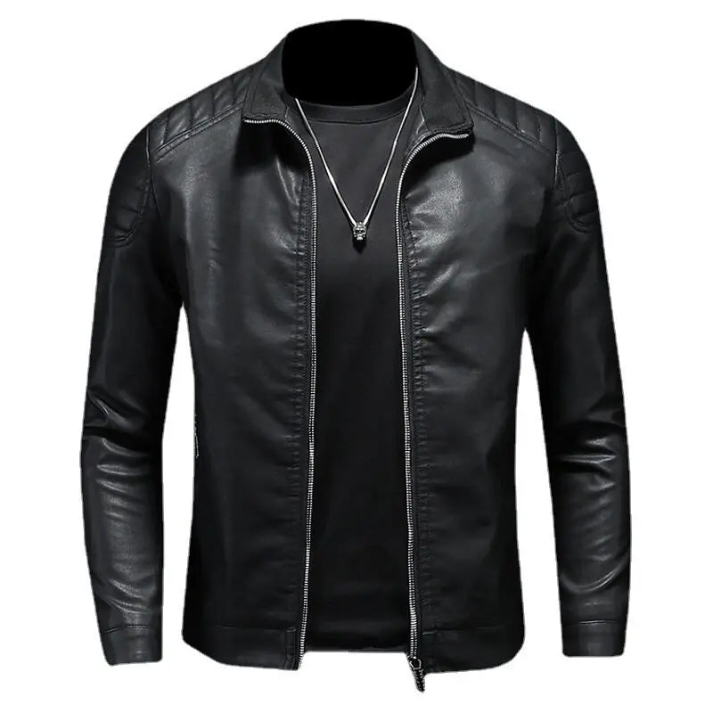 Jaqueta de couro masculina Raffenzi RZ087 com design robusto, proteção reforçada e acabamento refinado para motociclistas que valorizam estilo e segurança.