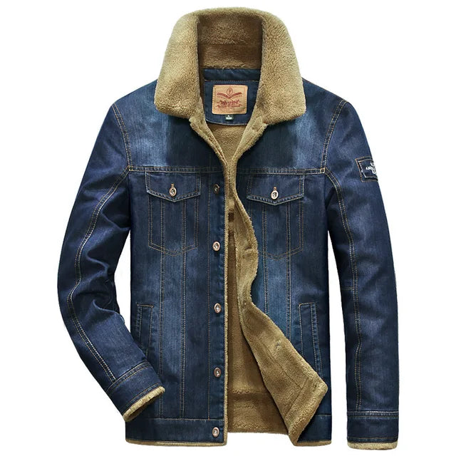Jaqueta jeans masculina acolchoada Raffenzi com forro térmico, design moderno e acabamento premium para estilo sofisticado no inverno.