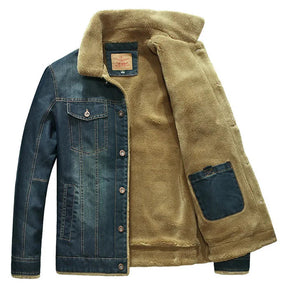 Jaqueta jeans masculina acolchoada Raffenzi com forro térmico, design moderno e acabamento premium para estilo sofisticado no inverno.