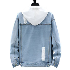 Jaqueta Jeans Masculina Raffenzi RZ058 com design moderno, jeans premium e acabamento sofisticado para um visual autêntico e versátil.