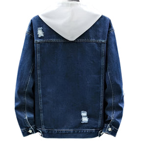 Jaqueta Jeans Masculina Raffenzi RZ058 com design moderno, jeans premium e acabamento sofisticado para um visual autêntico e versátil.