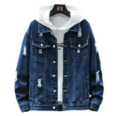 Jaqueta Jeans Masculina Raffenzi RZ058 com design moderno, jeans premium e acabamento sofisticado para um visual autêntico e versátil.