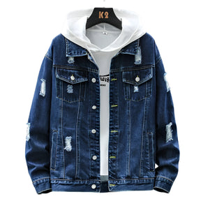 Jaqueta Jeans Masculina Raffenzi RZ058 com design moderno, jeans premium e acabamento sofisticado para um visual autêntico e versátil.
