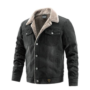 Jaqueta jeans masculina Raffenzi RZ062 com interior forrado, design sofisticado e isolamento térmico para máximo conforto e elegância.