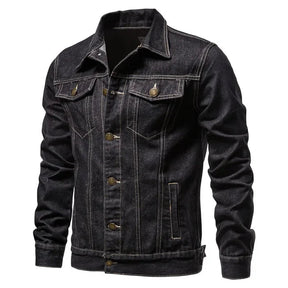 Jaqueta jeans masculina Raffenzi RZ055 com design clássico, acabamento refinado e modelagem ajustada para looks estilosos e sofisticados