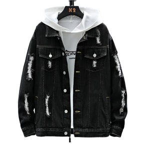 Jaqueta Jeans Masculina Raffenzi RZ058 com design moderno, jeans premium e acabamento sofisticado para um visual autêntico e versátil.