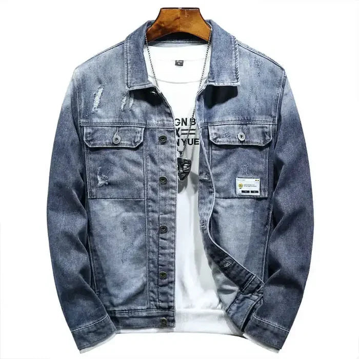 Jaqueta jeans masculina Raffenzi RZ077 com forro acolchoado, modelagem ajustada e alta qualidade para um visual moderno e versátil
