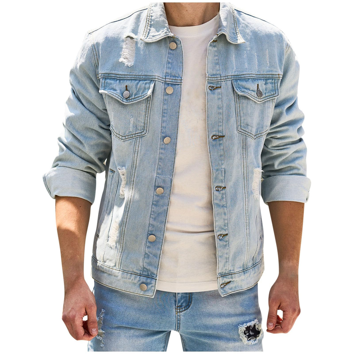 Jaqueta Jeans Masculina Raffenzi RZ078 com design moderno, detalhes refinados e caimento ajustado para um visual elegante e versátil no dia a dia.