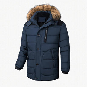 Jaqueta masculina acolchoada Raffenzi RZ039 com design moderno, proteção térmica e caimento sofisticado para looks versáteis e elegantes.