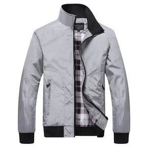 Jaqueta masculina Raffenzi RZ031 em algodão, modelagem estruturada e zíper, ideal para quem valoriza estilo, conforto e versatilidade no visual.