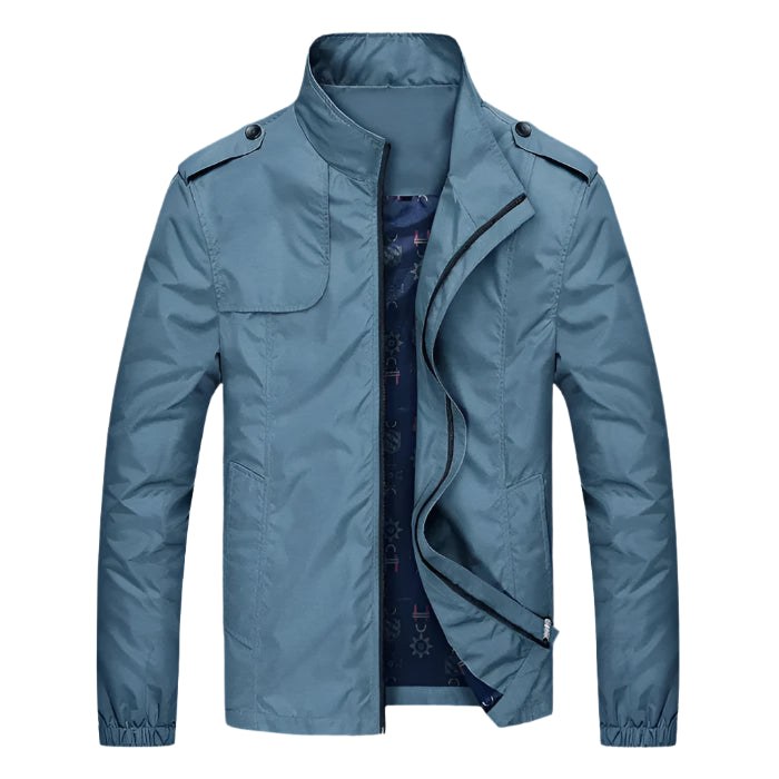 Jaqueta masculina forrada Raffenzi RZ067 com forro térmico, design sofisticado e gola alta, ideal para proteger do frio com estilo e praticidade.