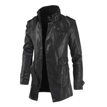 Jaqueta Masculina Raffenzi RZ085 confeccionada em couro e poliéster, com design moderno e costuras reforçadas, perfeita para estilo e proteção térmica.