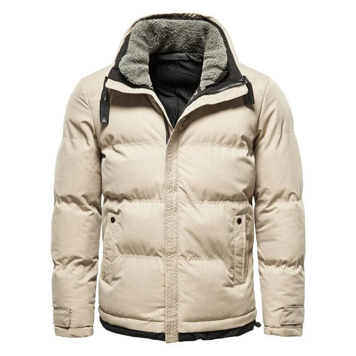 Jaqueta masculina puffer Raffenzi RZ040 com forro em lã, ideal para proteção térmica e visual sofisticado nos dias frios.