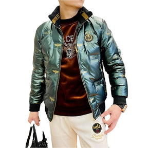 Jaqueta Masculina Puffer Raffenzi RZ041 com design moderno, isolamento térmico e caimento sofisticado, ideal para looks estilosos no frio.