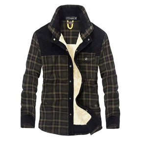 Jaqueta masculina Raffenzi RZ054 com design xadrez, forro peluciado e modelagem ajustada para visuais sofisticados e confortáveis em qualquer ocasião.