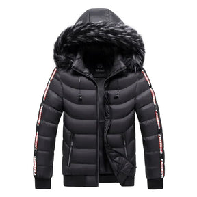 Jaqueta puffer masculina Raffenzi RZ034 com capuz forrado, ideal para conforto, proteção e estilo em dias frios.