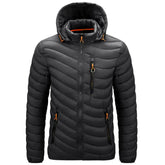 Jaqueta puffer masculina Raffenzi RZ012 com isolamento térmico para temperaturas de até -10°C, unindo conforto, estilo e inovação.