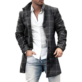 Sobretudo Raffenzi RZ122, design elegante em lã, perfeito para inverno e outono com sofisticação e conforto térmico.