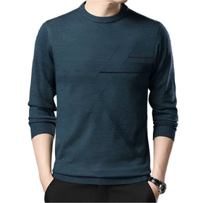 Suéter Raffenzi RZ139, design contemporâneo, perfeito para ocasiões casuais ou formais com sofisticação, frescor e conforto em algodão.