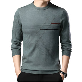 Suéter Raffenzi RZ139, design contemporâneo, perfeito para ocasiões casuais ou formais com sofisticação, frescor e conforto em algodão.