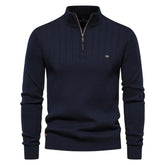 Suéter Raffenzi RZ134, design slim fit com gola V, perfeito para looks casuais ou formais com sofisticação, conforto e estilo em lã.