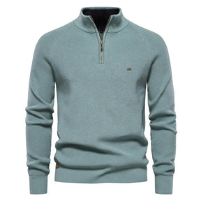 Suéter Raffenzi RZ134, design slim fit com gola V, perfeito para looks casuais ou formais com sofisticação, conforto e estilo em lã.