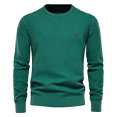 Suéter Raffenzi RZ135, design slim fit, perfeito para ocasiões casuais ou formais com sofisticação, conforto e estilo em lã.