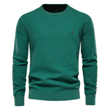 Suéter Raffenzi RZ135, design slim fit, perfeito para ocasiões casuais ou formais com sofisticação, conforto e estilo em lã.