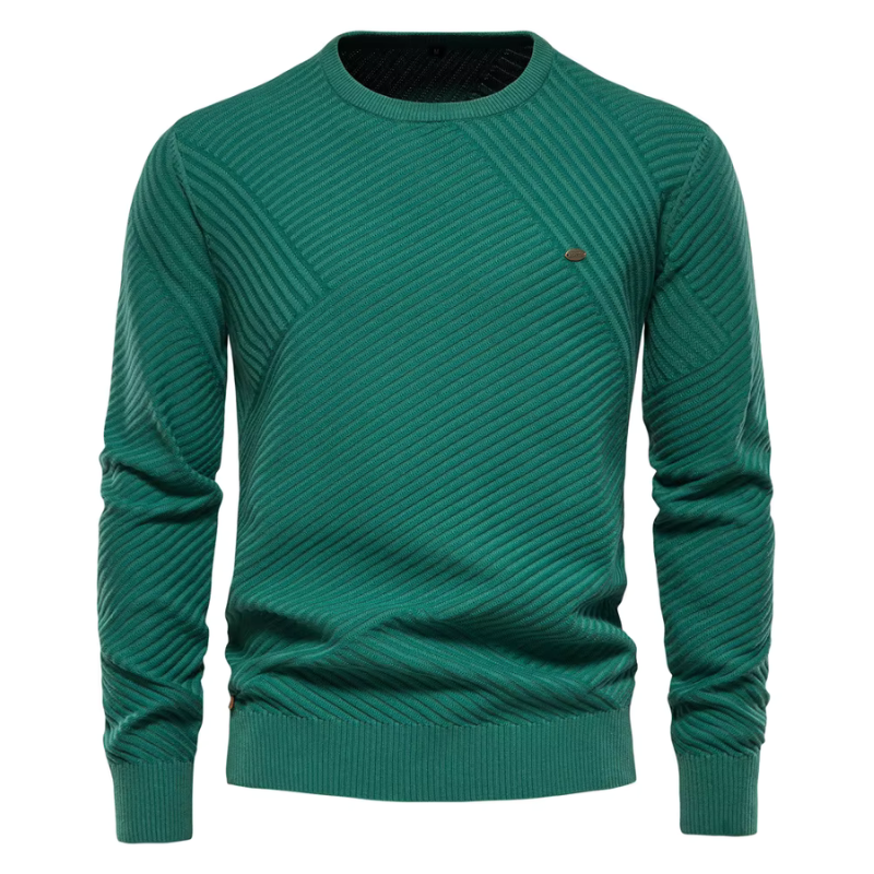 Suéter Raffenzi RZ135, design slim fit, perfeito para ocasiões casuais ou formais com sofisticação, conforto e estilo em lã.